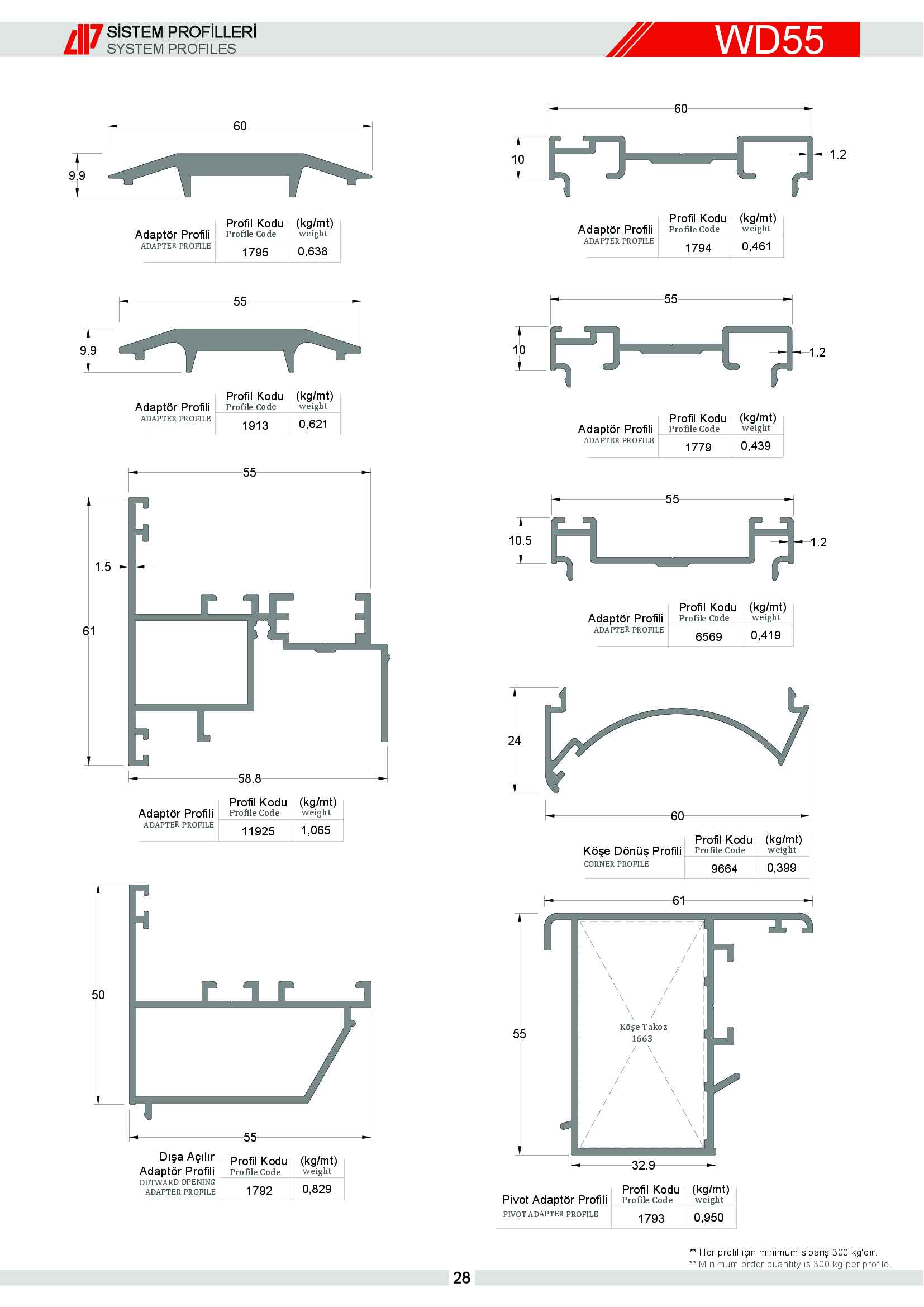 S 55 Yalıtımsız Alüminyum 25